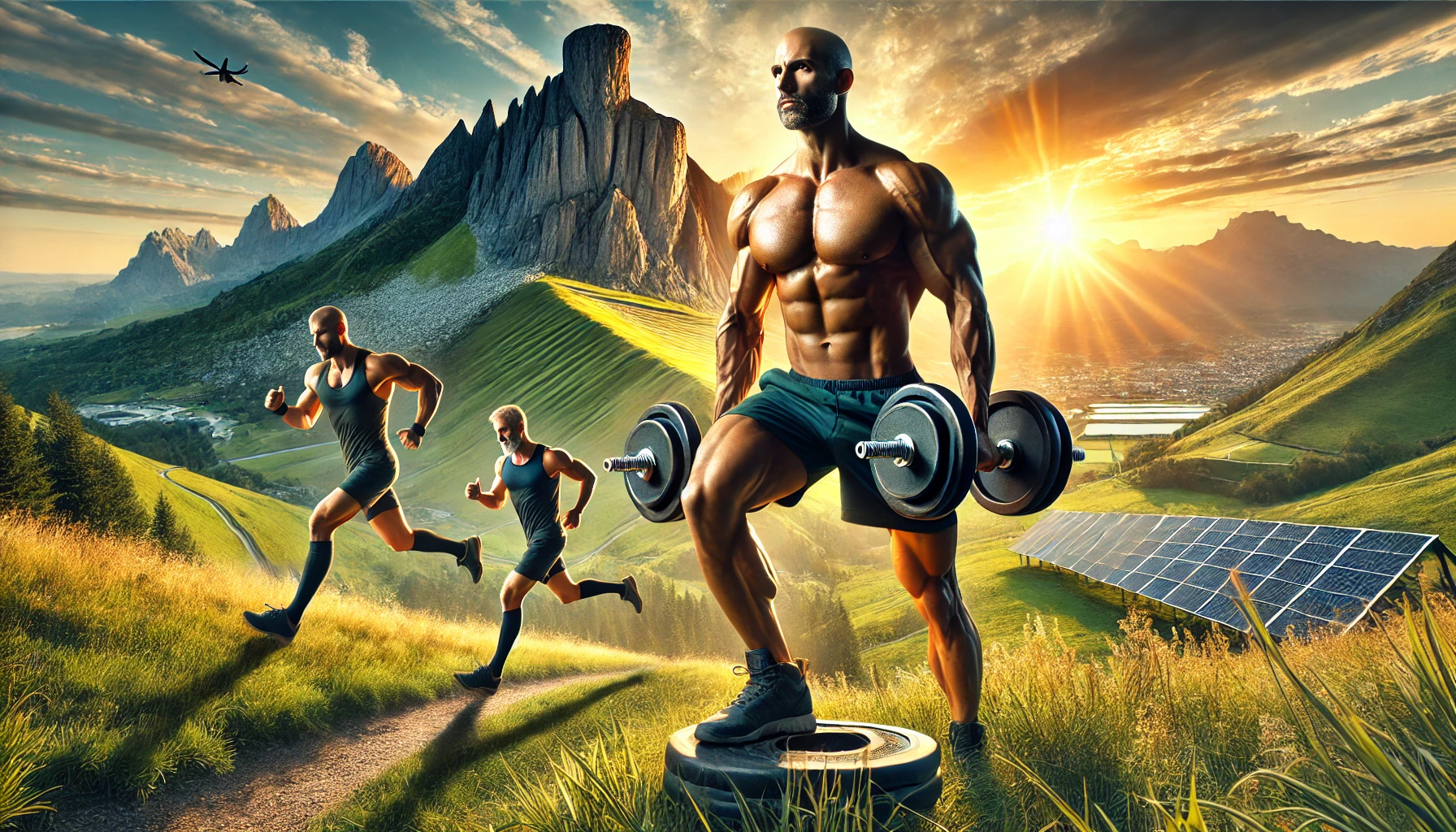 Alt description: "A fit man over 40 performing an outdoor workout, showcasing strength and fitness, symbolising the benefits of men's fitness over 40."