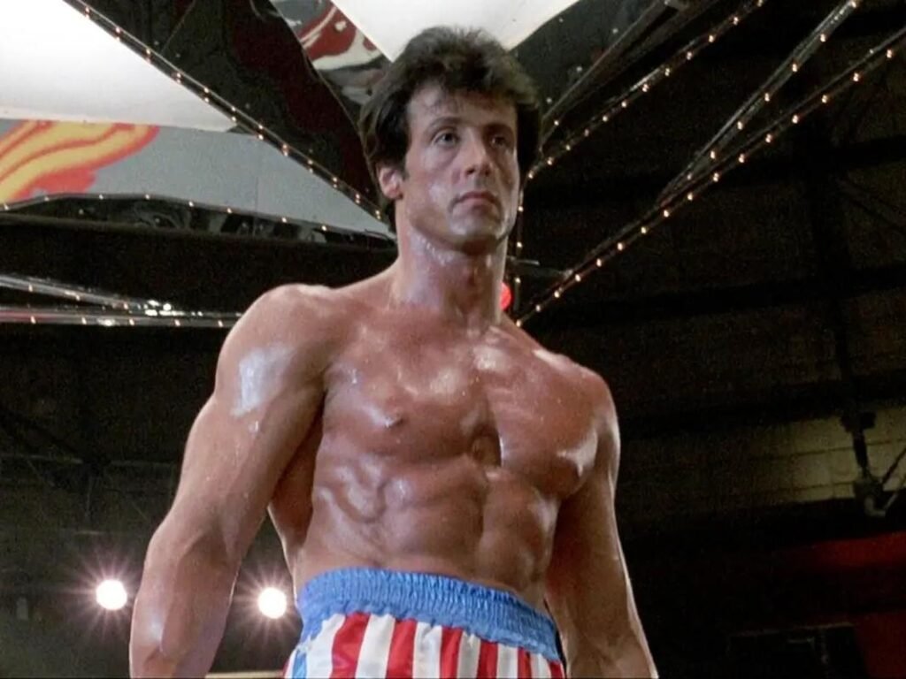 Sylvester Stallone looking Shredded in Rocky 4